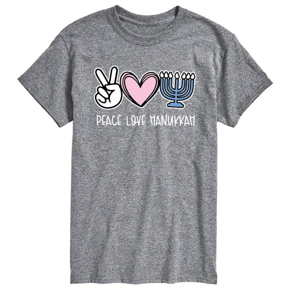 Instant Message - Peace Love Hanukkah - Men's Short Sleeve Graphic T-shirt