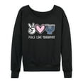 thumbnail image 1 of Instant Message - Peace Love Hanukkah - Women's French Terry Long Sleeve Pullover, 1 of 5