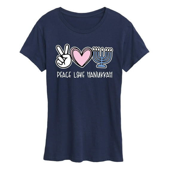 Instant Message - Peace Love Hanukkah - Women's Short Sleeve Graphic T-shirt
