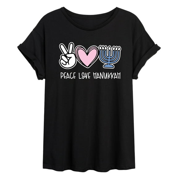 Instant Message - Peace Love Hanukkah - Womens Graphic T-shirt