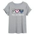 thumbnail image 1 of Instant Message - Peace Love Hanukkah - Womens Graphic T-shirt, 1 of 5