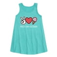 thumbnail image 1 of Instant Message - Peace Love Ice Cream Graphic Sleeveless Aline Dress, 1 of 5