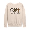 thumbnail image 1 of Instant Message - Peace Love Jesus - Women's Lightweight French Terry Long Sleeve Shirt, 1 of 6