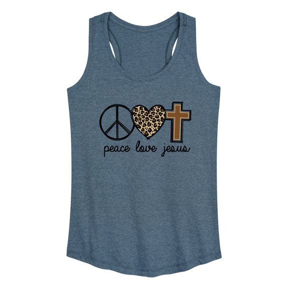 Instant Message - Peace Love Jesus - Women's Racerback Tank Top