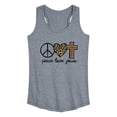 thumbnail image 1 of Instant Message - Peace Love Jesus - Women's Racerback Tank Top, 1 of 6