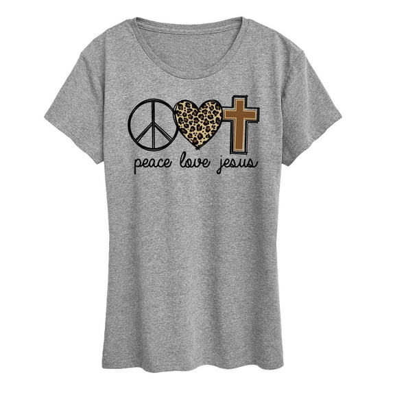 Instant Message - Peace Love Jesus - Women's Short Sleeve Graphic T-Shirt