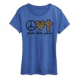 thumbnail image 1 of Instant Message - Peace Love Jesus - Women's Short Sleeve Graphic T-Shirt, 1 of 6