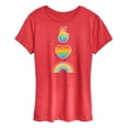 thumbnail image 1 of Instant Message - Peace, Love, Rainbow - LGBT Pride Ally - Women's Short Sleeve Graphic T-Shirt, 1 of 6