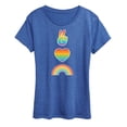 thumbnail image 1 of Instant Message - Peace, Love, Rainbow - LGBT Pride Ally - Women's Short Sleeve Graphic T-Shirt, 1 of 6