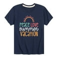 thumbnail image 1 of Instant Message - Peace Love Summer Vacation - Toddler And Youth Short Sleeve T-Shirt, 1 of 5