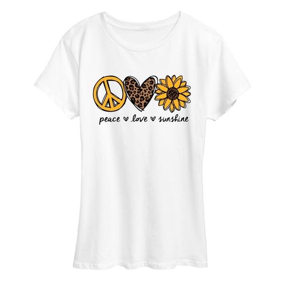 Instant Message - Peace, Love, Sunshine Short Sleeve Graphic T-Shirt