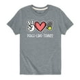 thumbnail image 1 of Instant Message - Peace Love Tennis - Youth Short Sleeve Tee, 1 of 5