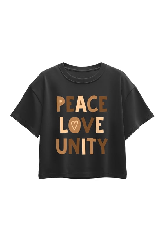 - Peace Love Unity - Youth Girls Boxy T-Shirt