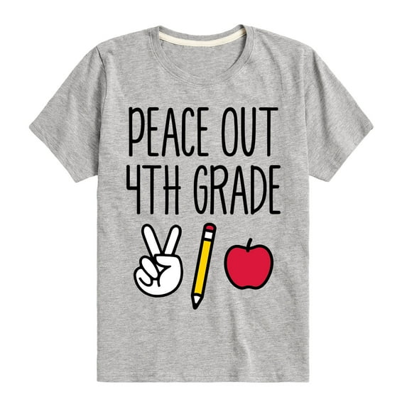 Instant Message - Peace Out 4Th Grade Short Sleeve Graphic T-Shirt