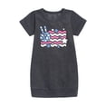 thumbnail image 1 of Instant Message - Peace Sign Flag - Toddler & Youth Girls Fleece Dress, 1 of 5