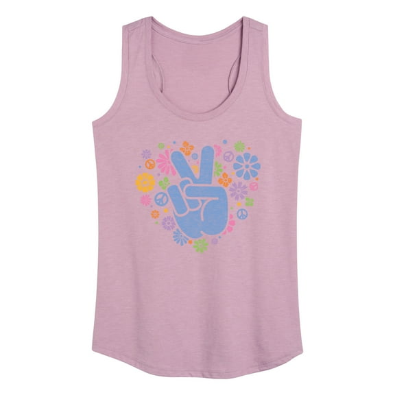 Instant Message - Peace Sign & Flowers - Women's Racerback Tank Top
