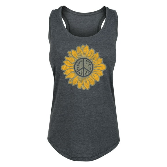Instant Message - Peace Sign Sunflower - Women's Racerback Tank