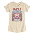 thumbnail image 1 of Instant Message - Peace and Freedom Girls' Fitted Short Sleeve Graphic T-Shirt, 1 of 5