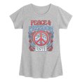 thumbnail image 1 of Instant Message - Peace and Freedom Girls' Fitted Short Sleeve Graphic T-Shirt, 1 of 4