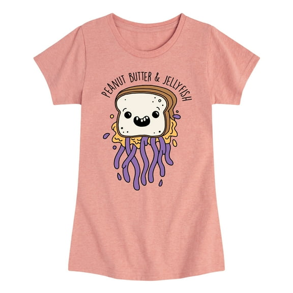 Instant Message - Peanut Butter & Jellyfish - Toddler & Youth Girls Short Sleeve Graphic T-Shirt