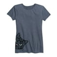 thumbnail image 1 of Instant Message - Peeking Decorative Cat - Women's Short Sleeve Graphic T-shirt, 1 of 5