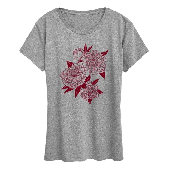 Instant Message - Peonies Short Sleeve Graphic T-Shirt