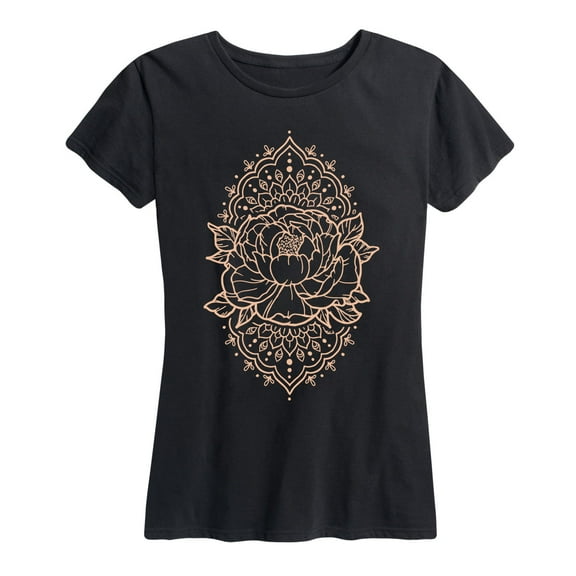 Instant Message - Peony Mandala - Women's Short Sleeve Graphic T-Shirt