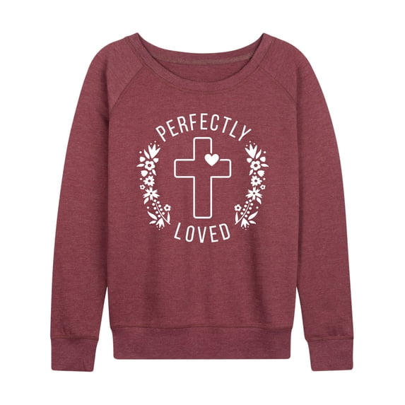 Instant Message - Perfectly Loved Lightweight French Terry Wide Neck Long Sleeve Graphic Shirt