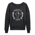 thumbnail image 1 of Instant Message - Perfectly Loved Lightweight French Terry Wide Neck Long Sleeve Graphic Shirt, 1 of 6