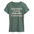 thumbnail image 1 of Instant Message - Pet Dogs Drink Coffee Bake - Women's Short Sleeve Graphic T-Shirt, 1 of 5