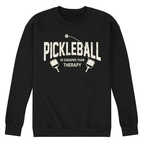 Instant Message - Pickleball Cheaper Than Therapy - Men's Crew Neck Fleece Pullover