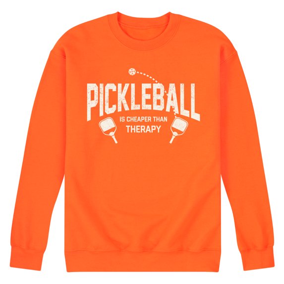 Instant Message - Pickleball Cheaper Than Therapy - Men's Crew Neck Fleece Pullover