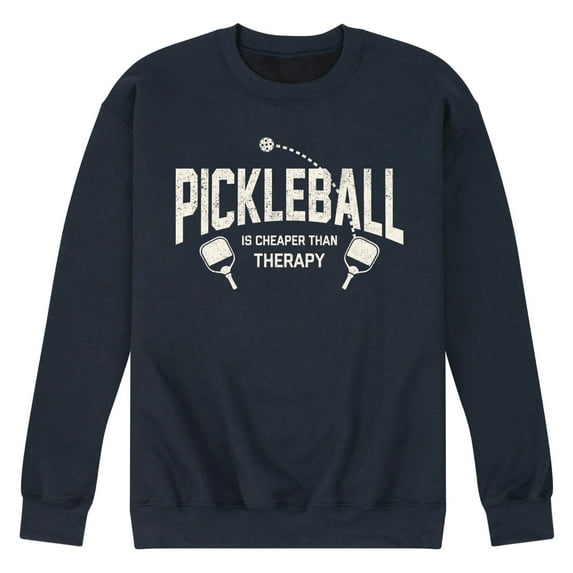 Instant Message - Pickleball Cheaper Than Therapy - Men's Crew Neck Fleece Pullover
