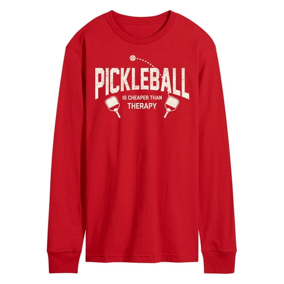Instant Message - Pickleball Cheaper Than Therapy - Men's Long Sleeve T-Shirt