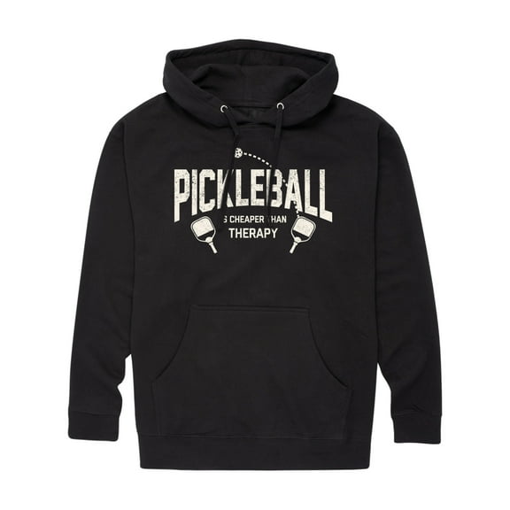 Instant Message - Pickleball Cheaper Than Therapy - Men's Pullover Hooded Fleece Sweatshirt