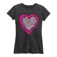 thumbnail image 1 of Instant Message - Pink Leopard Heart - Women's Short Sleeve Graphic T-Shirt, 1 of 5