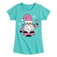 thumbnail image 1 of Instant Message - Pink Santa Claus Christmas - Toddler & Youth Girls Short Sleeve Graphic T-Shirt, 1 of 6