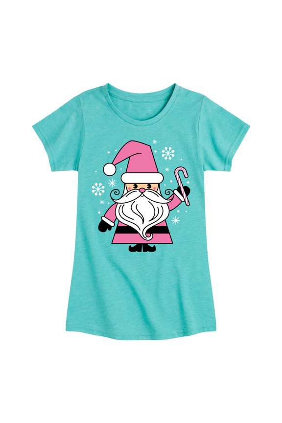 - Pink Santa Claus Christmas - Toddler & Youth Girls Short Sleeve Graphic T-Shirt