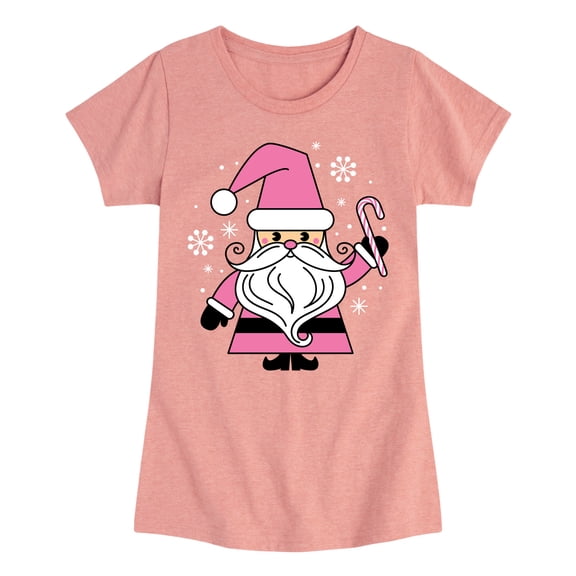 Instant Message - Pink Santa Claus Christmas - Toddler & Youth Girls Short Sleeve Graphic T-Shirt
