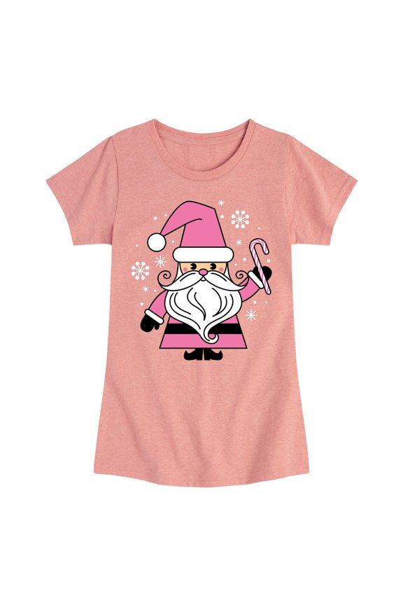 - Pink Santa Claus Christmas - Toddler & Youth Girls Short Sleeve Graphic T-Shirt