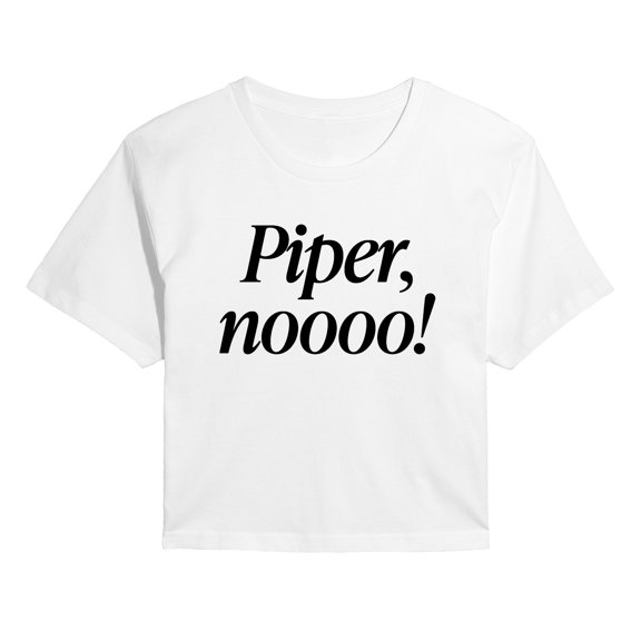 Instant Message - Piper No - Juniors Cropped Graphic T-Shirt