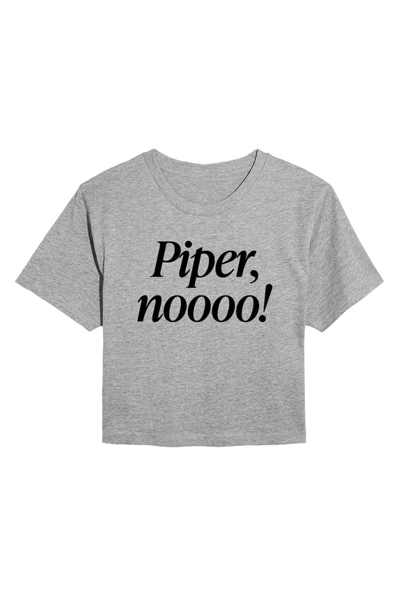 - Piper No - Juniors Cropped Graphic T-Shirt
