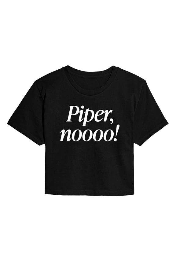 - Piper No - Juniors Cropped Graphic T-Shirt