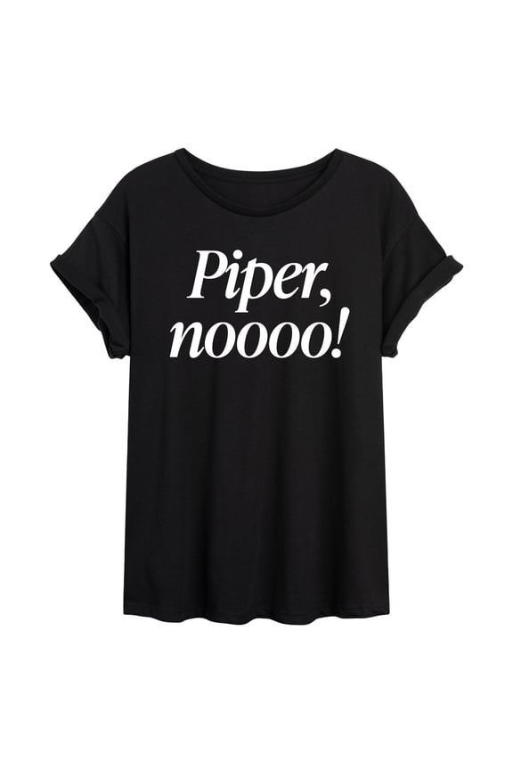 - Piper No - Women's Oversized Graphic T-Shirt