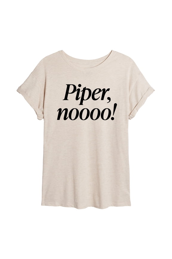 - Piper No - Women's Oversized Graphic T-Shirt