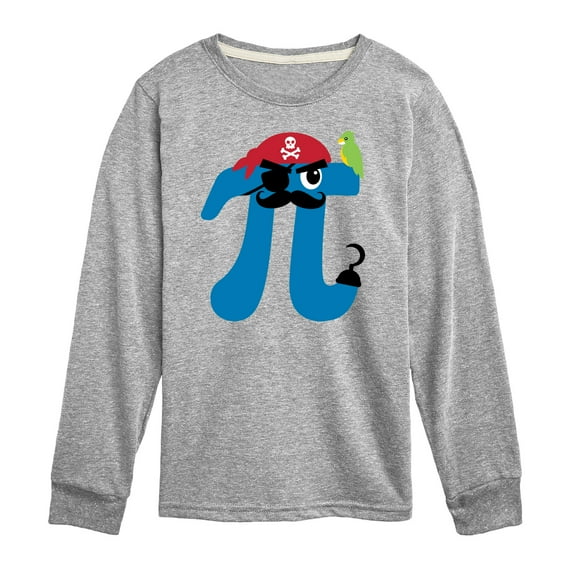 Instant Message - Pirate Pi Symbol - Toddler & Youth Long Sleeve Graphic T-Shirt