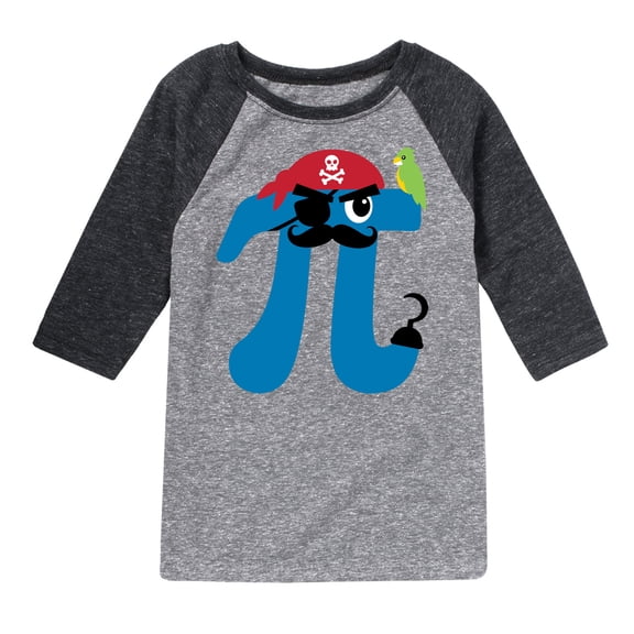Instant Message - Pirate Pi Symbol - Toddler & Youth Raglan Graphic T-Shirt