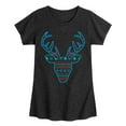 thumbnail image 1 of Instant Message - Pixel Sweater Deer Christmas - Toddler & Youth Girls Short Sleeve Graphic T-Shirt, 1 of 6