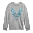 thumbnail image 1 of Instant Message - Pixel Sweater Deer Christmas - Toddler & Youth Long Sleeve Graphic T-Shirt, 1 of 6