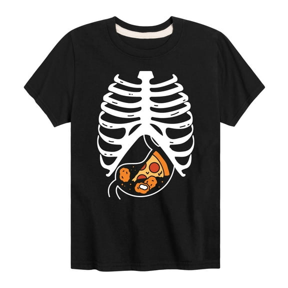 Instant Message - Pizza Nuggets Skeleton - Toddler & Youth Short Sleeve Graphic T-Shirt